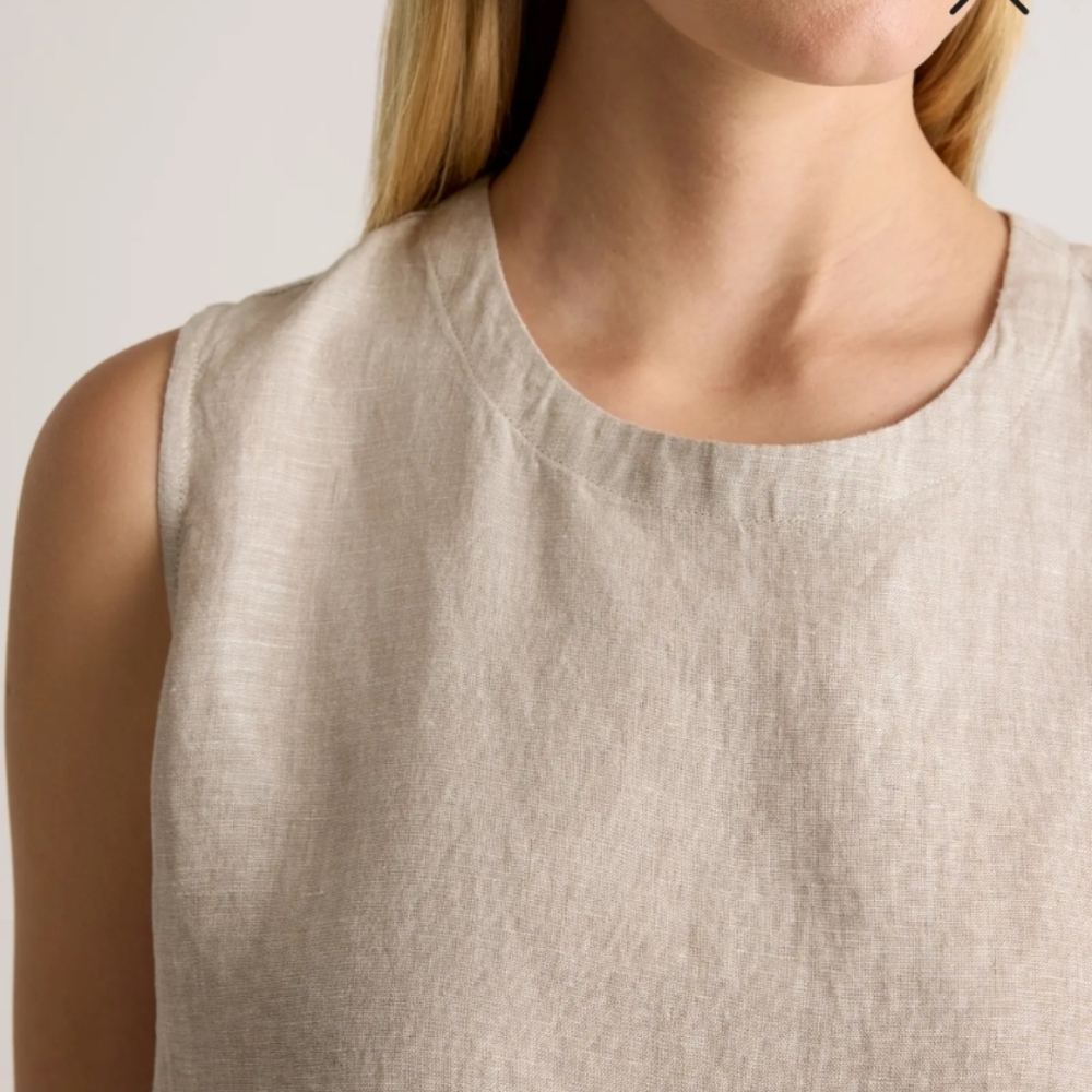 Quince Women's 100% European Linen Tank Flax Sleeveless Top M - Picture 5 of 5